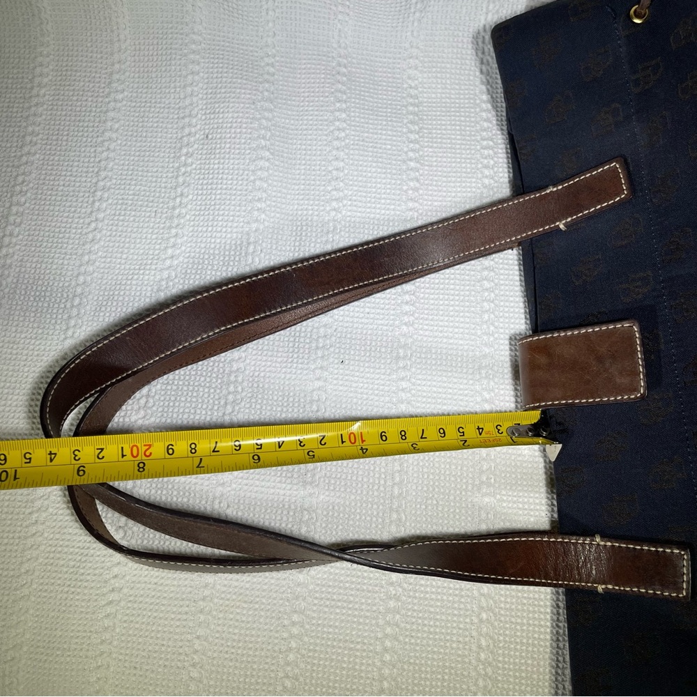 Dooney & Bourke‎ - Navy & Brown Large Canvas & Leather Tote Bag - Picture 8 of 8